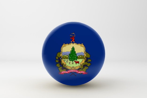 Vermont Flag In White Background