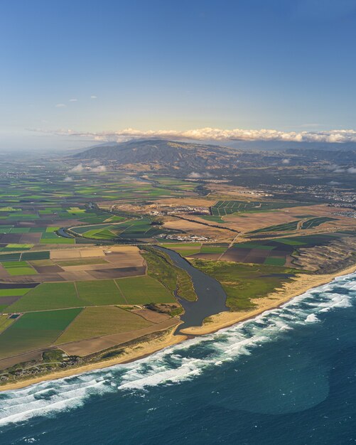 Vertical aerial of Salinas Valley in California, United States