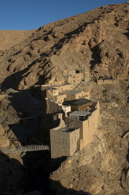 シリア、アビシニアンの聖モーゼ修道院の垂直鳥瞰図