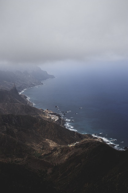 Vertical of the famous Rural de Anaga Park Las Spain scenic nature park