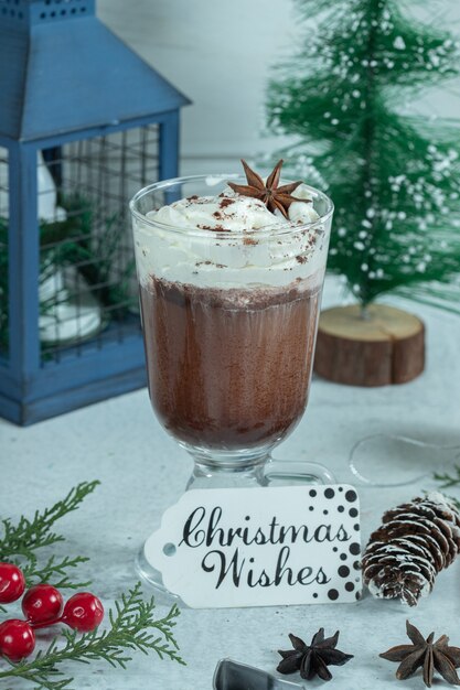 Vertical photo of fresh chocolate ice cream.