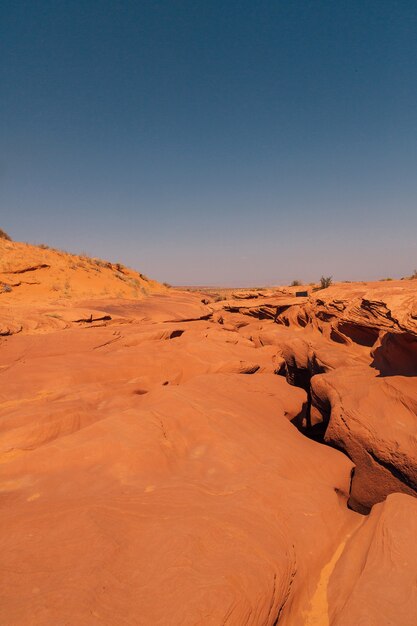 Vertical shot of Antelope Canyon in the Navajo Reservation near Page, Arizona USA