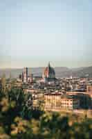 Free photo vertical shot of the buildings in florence, italy from a hill