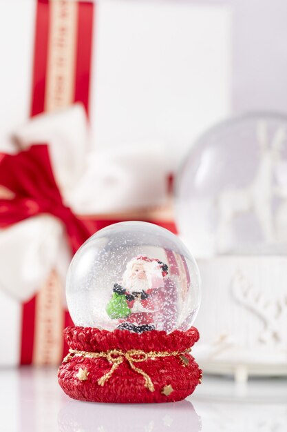 Vertical shot of a Christmas glass ball