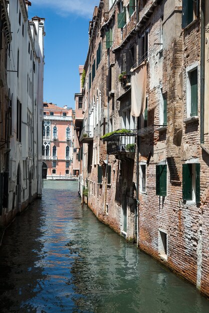 Vertical shot of the Grand Canal in Venice, Italy