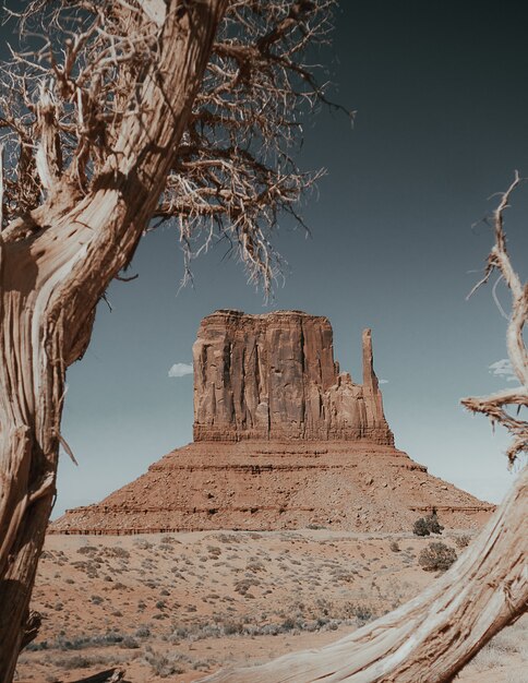 Vertical shot of the Monument Valley in Oljato-Monument, USA