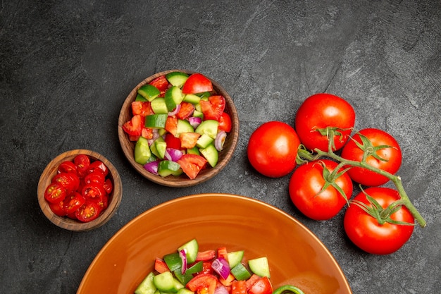 Free photo vertical view of vegan dinner