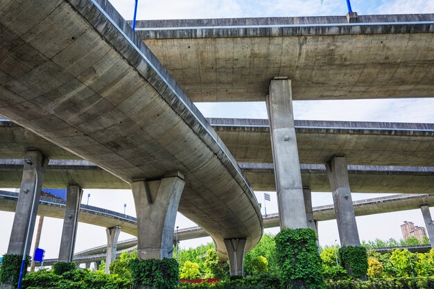 Below the viaduct of the city