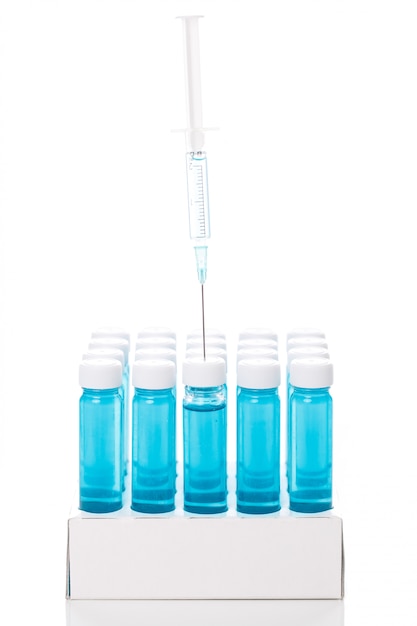 Free photo vial with vaccine