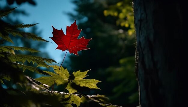 Foto gratuita vibranti colori autunnali sull'ia generativa dell'albero di acero giapponese