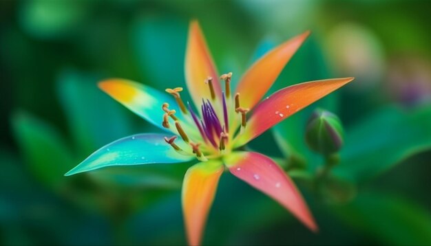 Free photo the vibrant beauty of a single pink lotus water lily generated by ai