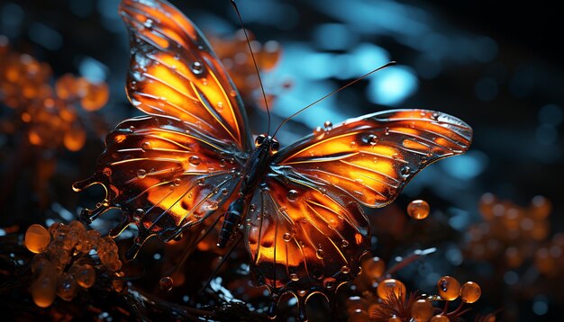 A vibrant butterfly wing showcases nature beauty and creativity generated by artificial intelligence
