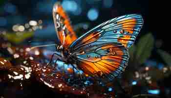 無料写真 鮮やかな蝶の羽は、人工知能によって生成された色とりどりのパターンで自然の美しさを表現しています。