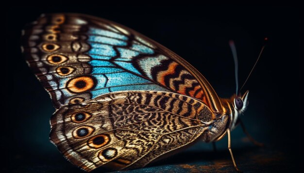 Free photo vibrant butterfly wing showcases nature fragile beauty generated by ai