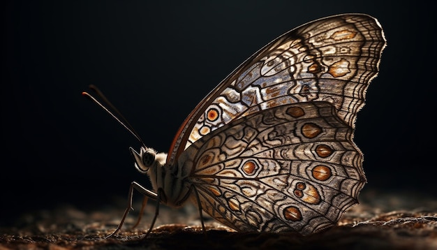 Vibrant butterfly wing showcases nature natural beauty generated by AI