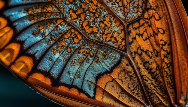 Foto gratuita vibrante ala di farfalla strutturata foglia sfondo eleganza generata da ai