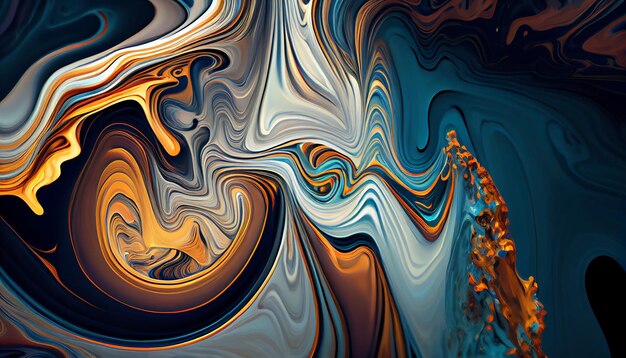 Vibrant colors blend in psychedelic wave pattern generated by AI