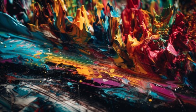 Vibrant colors and chaotic patterns make artistry shine generated by AI