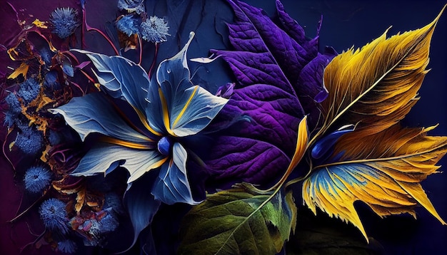 Vibrant colors decorate nature beauty in abstract patterns generated by AI