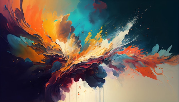 Vibrant Colors Explode in Messy Watercolor Blob – Free Stock Photos