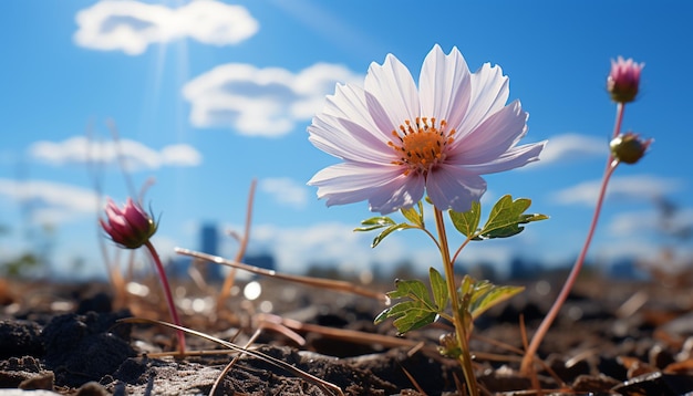 Foto gratuita fiori vibranti sbocciano in un prato abbracciando la stagione estiva generata dall'intelligenza artificiale