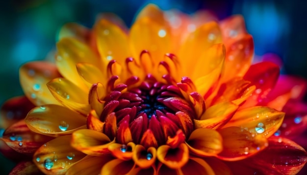 Vibrant gerbera daisy close up with dew generated by AI
