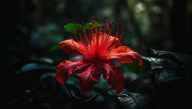 鮮やかなハイビスカスの花の優美な自然の美しさ AI によって生成されます。