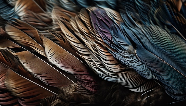 Бесплатное фото Яркий хвост ара — красота природы, созданная искусственным интеллектом