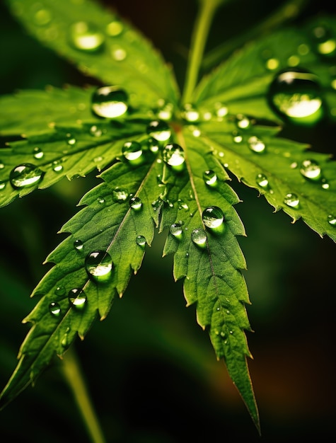 Foto gratuita vibrant marijuana plant leaves with vibrant green colors