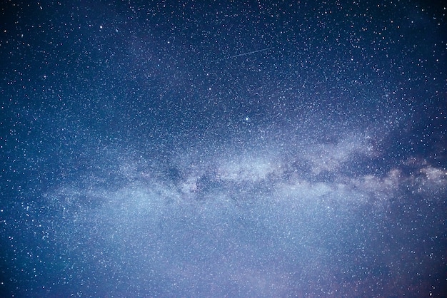 Vibrant night sky with stars and nebula and galaxy.