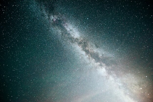 Vibrant night sky with stars and nebula and galaxy.