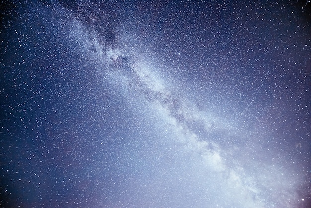 Vibrant night sky with stars and nebula and galaxy.