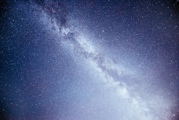 Vibrant night sky with stars and nebula and galaxy.