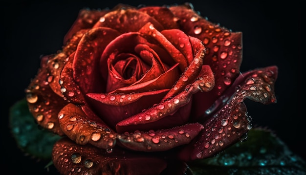 Free photo vibrant petals reflect raindrop elegance and fragility generated by ai