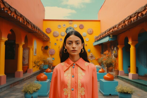 vibrant portrait of person in bright environment