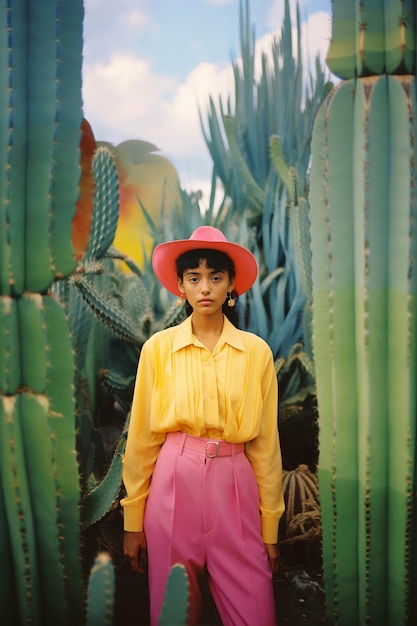 vibrant portrait of person in bright environment