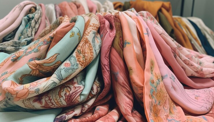 Free Photo vibrant silk textiles adorn the tailor closet generated by ai