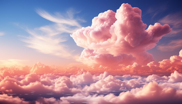 Free photo vibrant sunset sky a natural beauty in a cloud wave generated by artificial intelligence