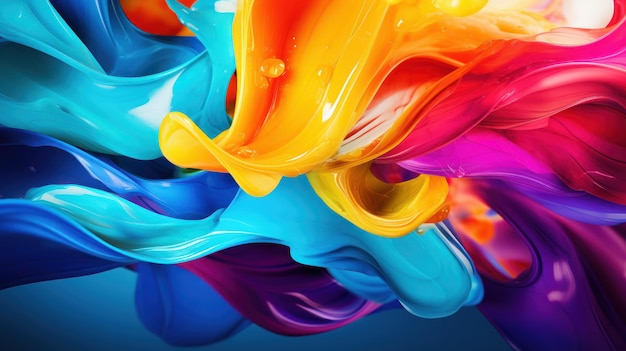 Vibrant swirls of primary colors merge creating a kaleidoscope effect