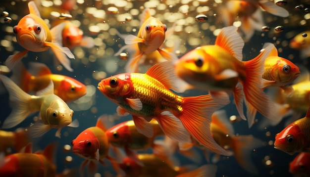 Free photo a vibrant underwater world with colorful fish swimming gracefully generated by artificial intelligence