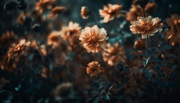 Vibrant wildflowers bloom in the summer meadow generated by AI