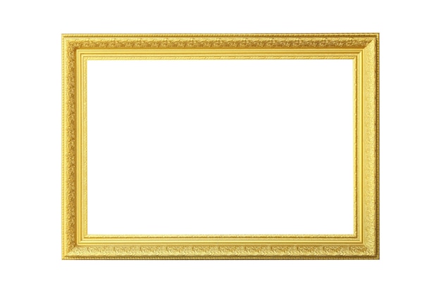 Victorian old frame. classical gold picture photo frame on isolated white background.