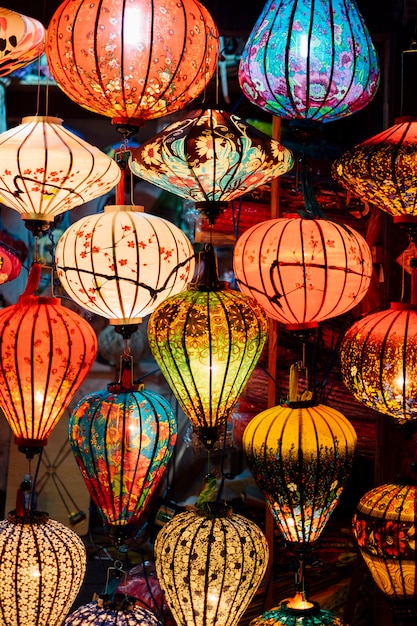 Foto gratuita lanterna del vietnam nel mercato