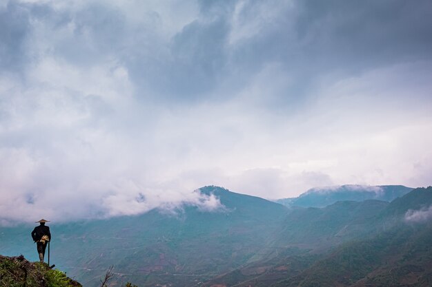 Vietnamese farmer in Sapa, Vietnam