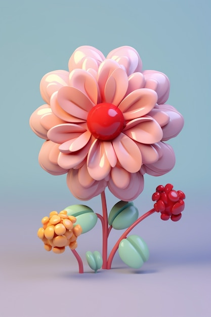 Free photo view of 3d abstract flower