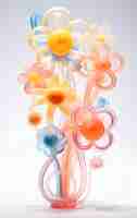 Free photo view of 3d abstract flowers