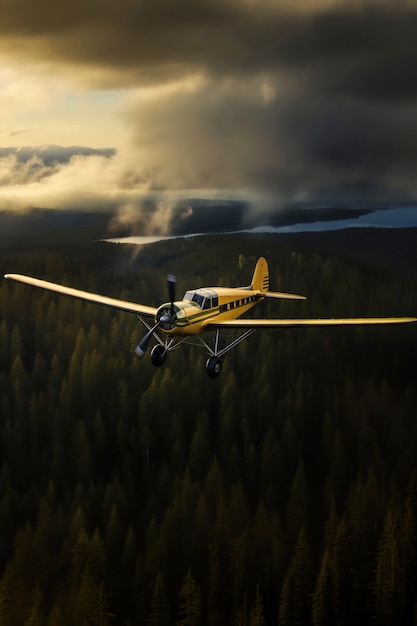 Foto gratuita vista di un aereo 3d con ali e motore