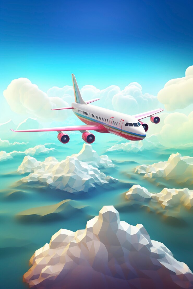 Free Photo view of 3d airplane with wings and engine