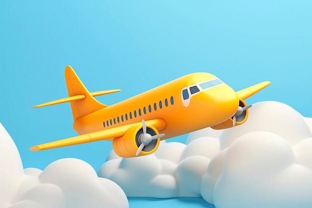 Free photo view of 3d airplane