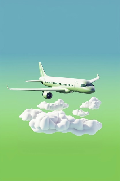 Free photo view of 3d airplane